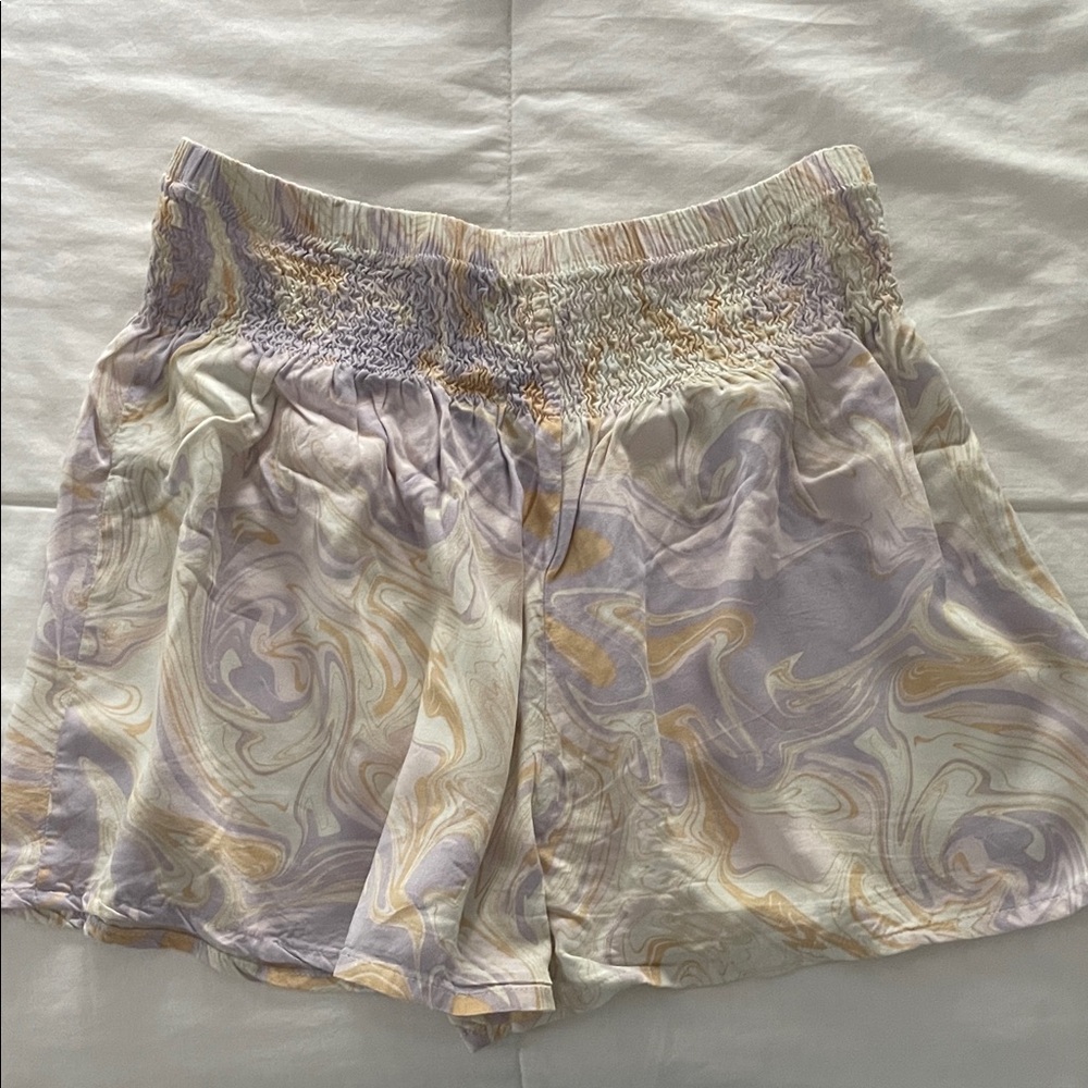 Chic High Waist Swirl Patterned Shorts